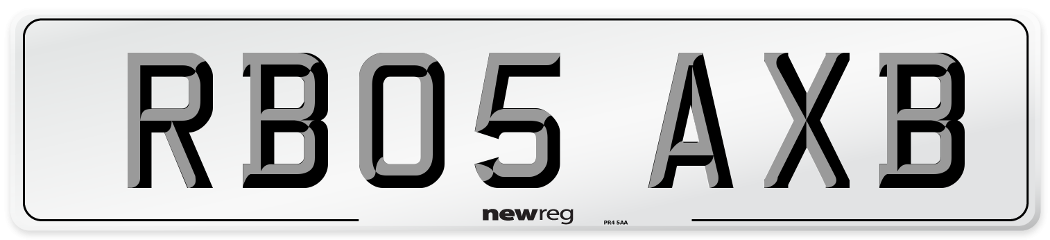 RB05 AXB Number Plate from New Reg
